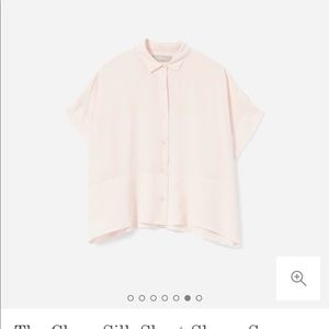 The Clean Silk Short-Sleeve Square Shirt (blush)